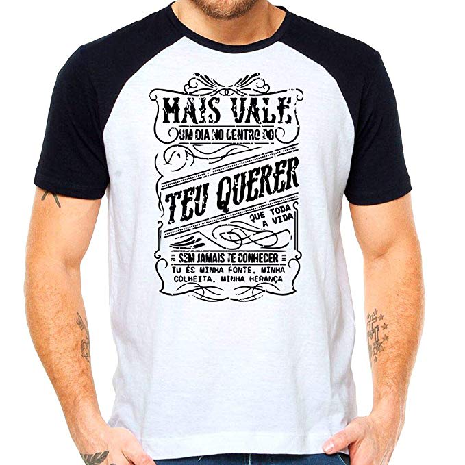 Camiseta raglan personalizada com estampa preta